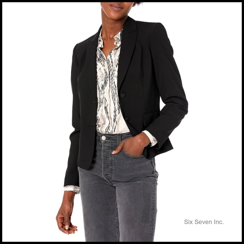 Two Button Lux Blazer, Polyester Blend, Classic F… - image 1